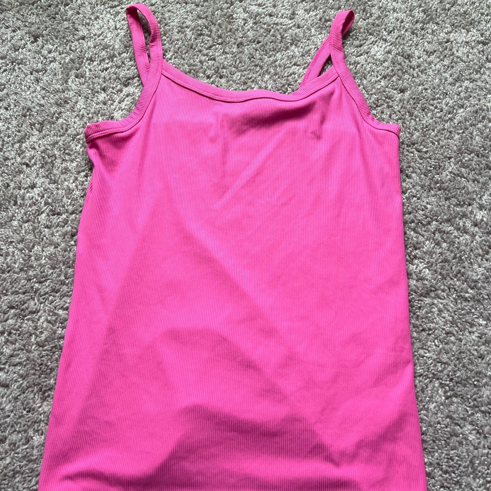 Pink Ribbed Women's Tank Top